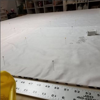 Hand sewn rings on Roman Shade