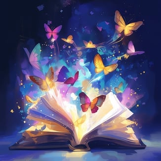 Buch mit Schmetterlingen, Beratung und Begleitung für Erwachsene und Kinder