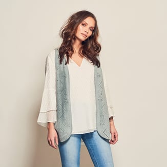 SOLA VEST WITH STUDS - BLUE GREY