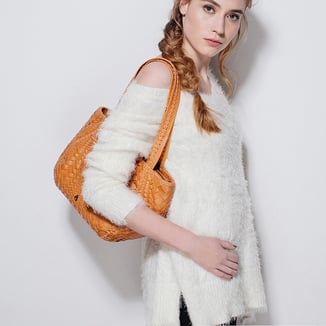 bohemian style woven luxe leather handbag