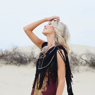 BLACK SUEDE SHAWL WITH FRINGES AND SILVER STUDS