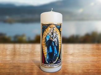 Kloster St. Anna Produkt; Kerze mit Sujet Papillon, Sommervogel, Schmetterling