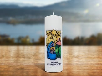 Kloster St. Anna Produkt; Kerze Frohe Weihnachten