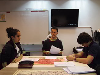 Teenager learning French