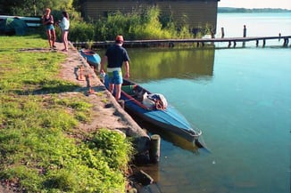 mit dem Faltboot über den Müritz-See