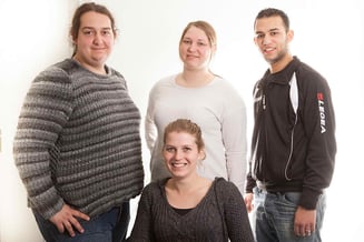 Participants of the event (from left) Tomas Tsikos Cermeli, Lobke Boerefijn, Dace Zaime and Younes el Mghari