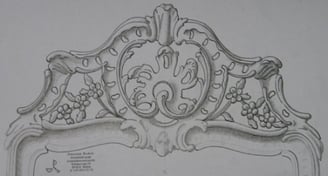 Entwurf für einen Funk - Spiegel - Rahmen - Aufsatz