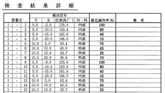 詳細結果出力例