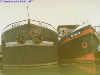 Liegeplatz im Kiesloch in Speyer am 25.04.1987, zur Verfügung gestellt von Gernot Menke
