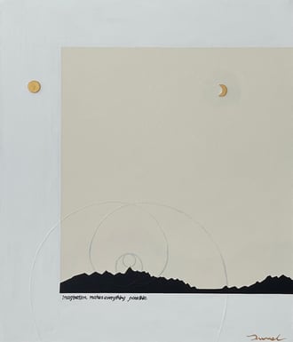 GOLD MOUNTAIN 13   455mm*530mm   F10   2023 acrylic on canvas, wood