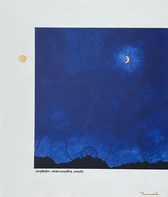 GOLD MOUNTAIN 14   455mm*530mm   F10   2023 acrylic on canvas, wood