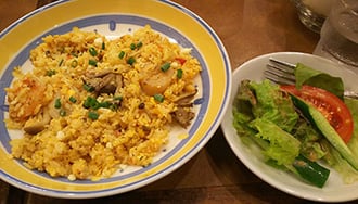 きのこもたっぷり入ったシーフードピラフ