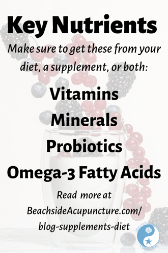 Key Nutrients: Vitamins, minerals, probiotics, omega-3 fatty acids on the Beachside blog
