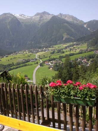 Ausblick auf Krimml von unserer Sonnenterrasse