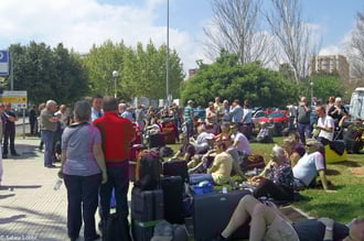 Warten auf die Fähre in Palma
