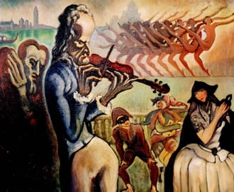 Paganini (1947). Óleo de Colbert Cassan 1899-1979.