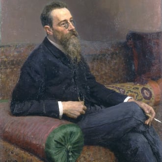 Retrato de Nikolái Andreyévich Rimski-Kórsakov. Óleo sobre lienzo. Museo estatal ruso, San Petersburgo.