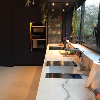 plan de travail cuisine en quartzite Mont Blanc