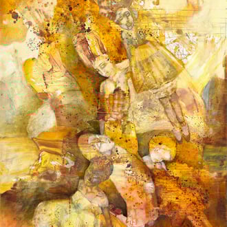 Maria Wirth - Orphans and Mother Tree, 180 x 150cm, oil on canvas, 2023