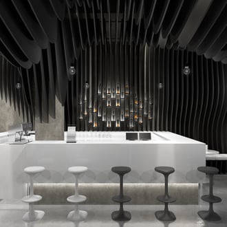 Projekt wnętrza nowoczesnej klubokawiarni