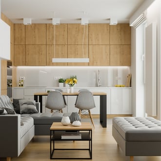 Projekt salonu z aneksem