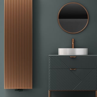 Projekt łazienki z grzejnikiem Vasco