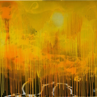 Lago Owens (Lake Owens). Acrílico e Impresión digital en Papel de Acetato. 91x203. 