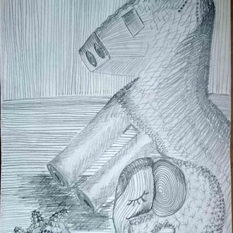 Katjas Überkopfzeichnung Tiepark