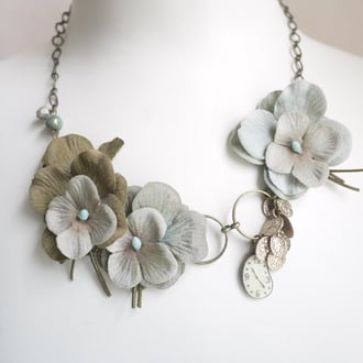 アジサイモチーフのネックレス1