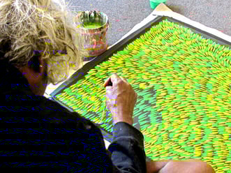 jeder Farbstrich muß sitzen - eine Meditation mit Farben