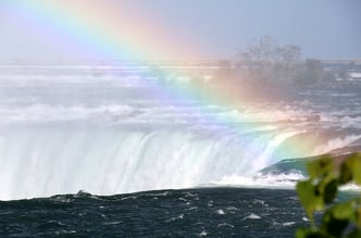 Photo of rainbow over Niagara Falls