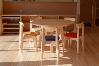 ヒノキ　丸テーブル