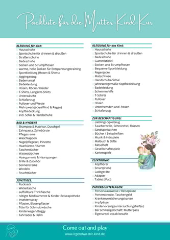 Packliste Mutter-Kind-Kur