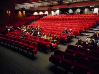 le public assis dans la salle de théâtre dans l'attente de la représentation