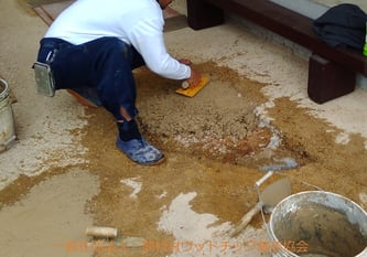 固化後の表情8(補修作業の様子です)