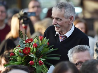 Der Schriftsteller Guntram Vesper wird in der Kategorie Belletristik mit dem Preis der Leipziger Buchmesse 2016 ausgezeichnet. Foto: Hendrik Schmidt