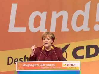Bundeskanzlerin Angela Merkel beim Wahlkampfabschluss in Haigerloch. Foto: Daniel Maurer
