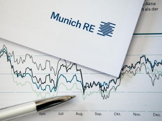 Der Aktienkurs der Munich Re ist zu sehen. Foto: Sven Hoppe/Archiv
