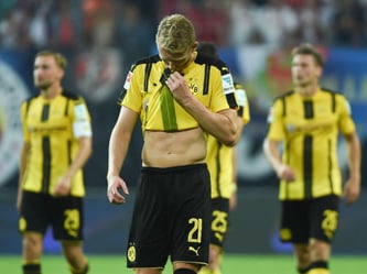 Borussia Dortmund unterlag überraschend bei RB Leipzig mit 0:1. Foto: Sebastian Kahnert