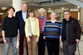 v.l.n.r.: D. Engelhardt, Landrat C. Göbel, R. Zille (1. Vorsitzende des Bayerischen Cochlea-Implantat-Verbands), S. Witz, R. Ring & A. Dordevic eröffneten die neue Beratungsstelle (Foto: Gertraud Zitzmann, Landratsamt München)