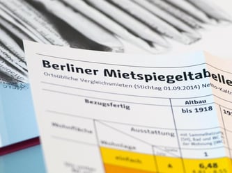 Berliner Mietspiegeltabelle 2015. Foto: Soeren Stache/Illustration