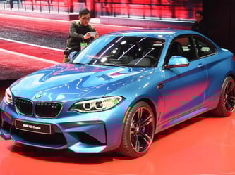 Ein BMW M2 Coupe auf der derzeitigen Automesse NAIAS in Detroit. Foto: Uli Deck