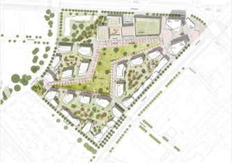 Lage des Stadtquartiers Westendstraße (Foto: Laux / Vulkan)