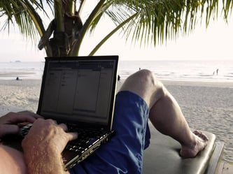 Vom Strand ins Netz: Der «Social Capital Seeker» postet sofort Urlaubsfotos. Denn er braucht ein Publikum. Foto: Andrea Warnecke