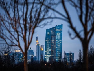 Zentrale der Europäischen Zentralbank in Frankfurt am Main: Die dauerhaft niedrigen Zinsen in Folge der Geldflut durch die EZB machen den Stiftungen in Deutschland zu schaffen. Foto: Frank Rumpenhorst/Archiv