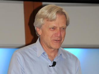 Andreas von Bechtolsheim spricht bei einem Vortrag in Palo Alto. Foto: Bettina Grachtrup