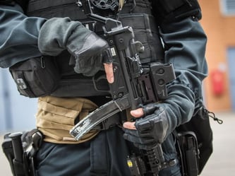 Spezialeinheiten der Polizei. Foto: Frank Rumpenhorst/Archiv