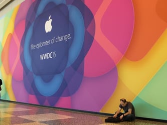 Zur Apple-Entwicklerkonferenz WWDC 2015 (Apple Worldwide Developers Conference) in San Francisco werden rund 5000 Entwickler, Journalisten und Apple-Partner erwartet. Foto: Christoph Dernbach
