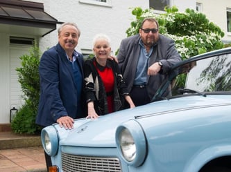 Ein Wiedersehen in München: Wolfgang Stumph (l-r), Billie Zöckler und Ottfried Fischer. Foto: Tobias Hase