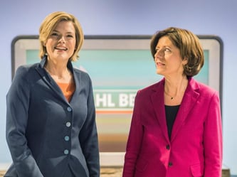 Ob bei Einwanderung, Straßenbau oder Bildungspolitik: Klöckner (l) und Dreyer schienen, über zwei verschiedene Länder zu sprechen. Foto: Andreas Arnold
